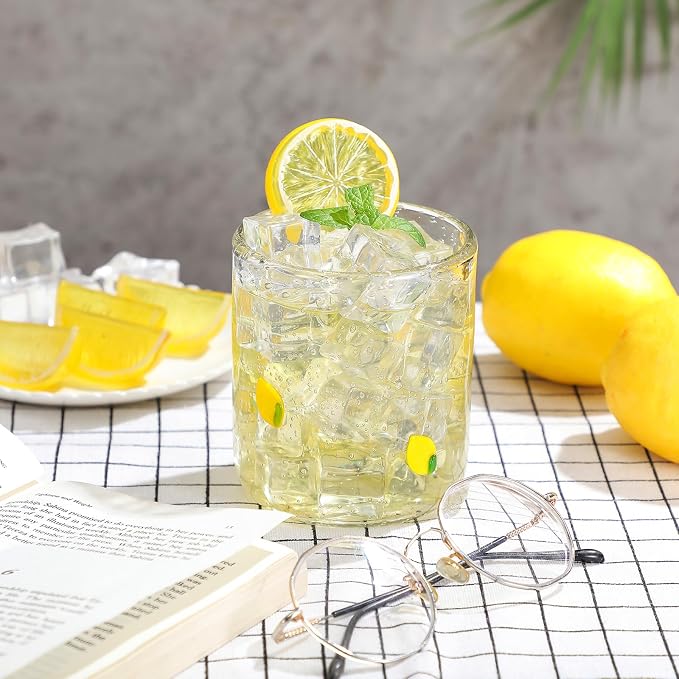 SiliFine 1 Pcs Lemon Icon Juice Glasses - 14oz Yellow Lemon Stemless Wine - Image 6