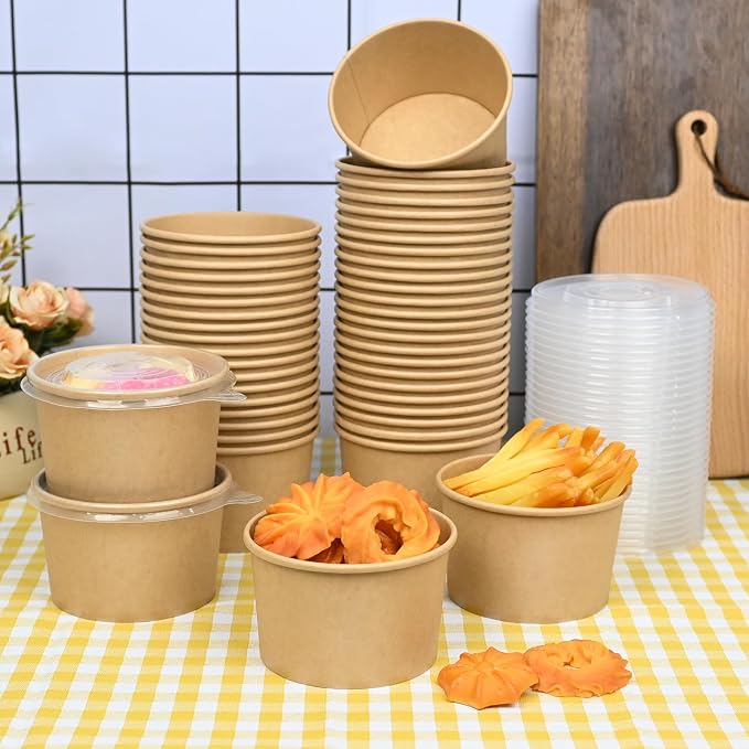 ESSENTIAL 50 Pcs 16oz Paper Ice Cream Cups - Image 6