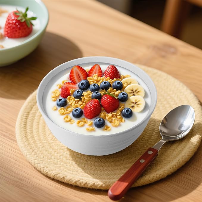 Wheat Straw Camping Bowls Sets of 6, Unbreakable 26oz Lightweight Bowls Sets - Image 7