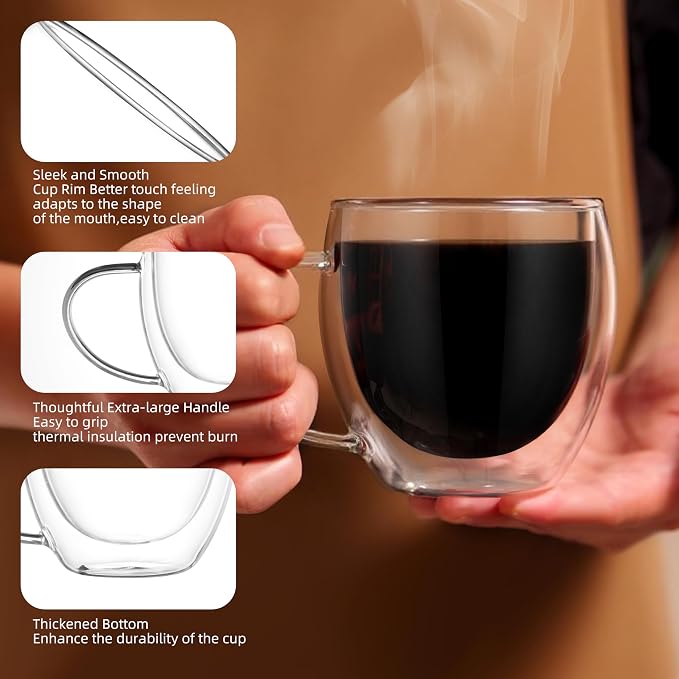 CNGLASS Double Walled Glass Coffee Mugs - Image 8