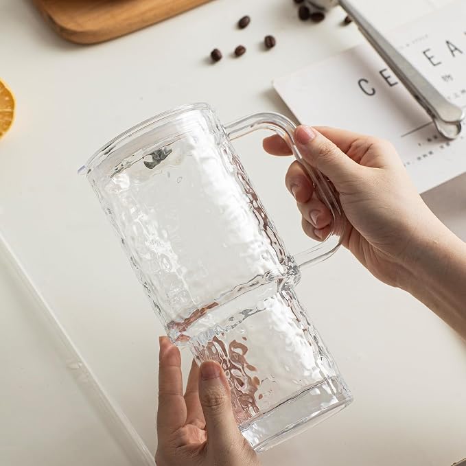 INSETLAN 24 oz Water Ripple Glass Tumbler - Image 9