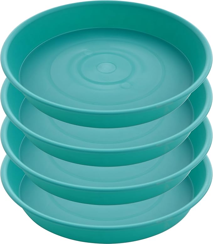 4 Pack of 16 inch Plant Saucer, Heavy Duty Plastic Plant Tray by Bleuhome