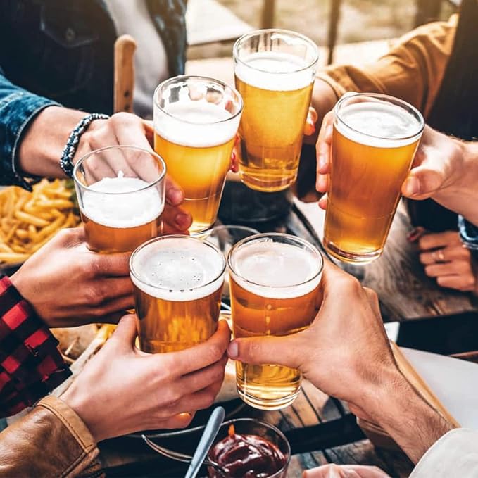 CUCUMI 8pcs 16oz Beer Pint Glasses | Drinking Glasses Set of 8 Highball Glasses - Image 7