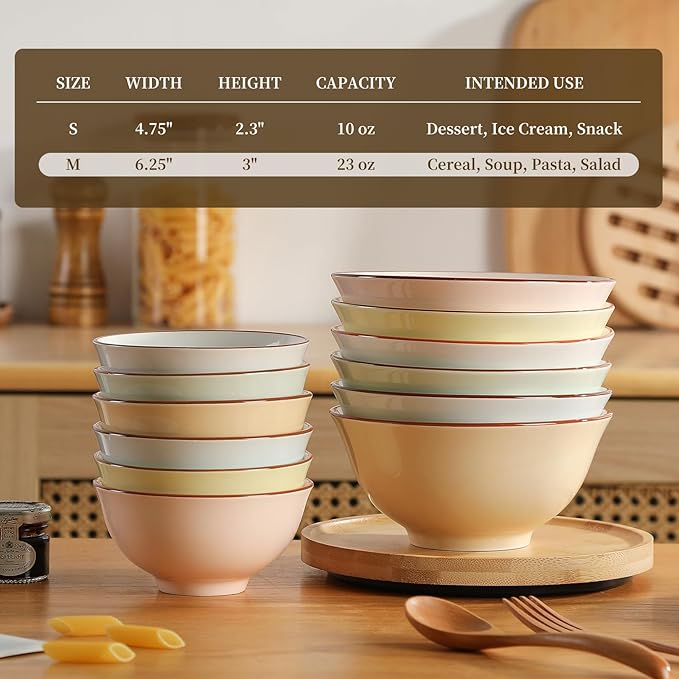 Ceramic Cereal Bowl Set of 6 - Image 9