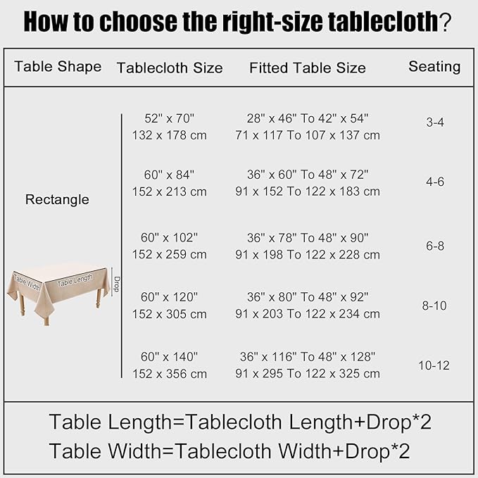 Smiry Square Table Cloth Linen Textured, Waterproof Spillproof Anti-Wrinkle Burlap Tablecloth, Washable Decorative Fabric Table Cover for Dining, Party, Banquet, 54 x 54 Inch, Linen