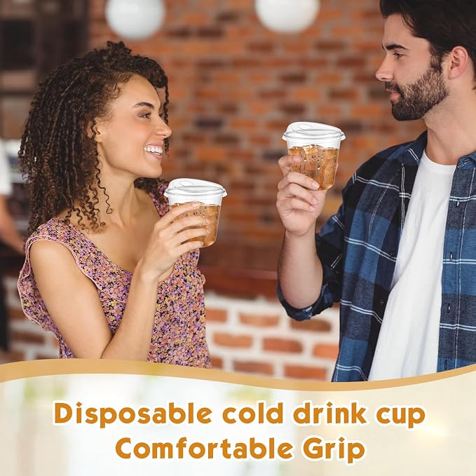 Ziliny 50 Sets Clear Plastic Coffee Cups - Image 7