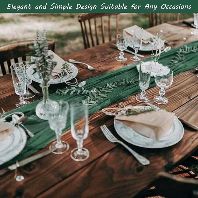 12 Pack 10Ft Cheesecloth Table Runner 35x120 Inch Boho Gauze Table Runner - Image 7