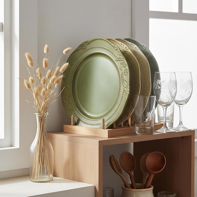 salad plates set of 4, 10.5 inch Reactive Glaze Stoneware Dinner Dish Set - Image 7