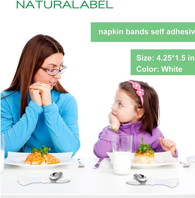 Self-Adhesive Napkin Bands, Bulk Pack of 20, elegant table setting, - Image 6