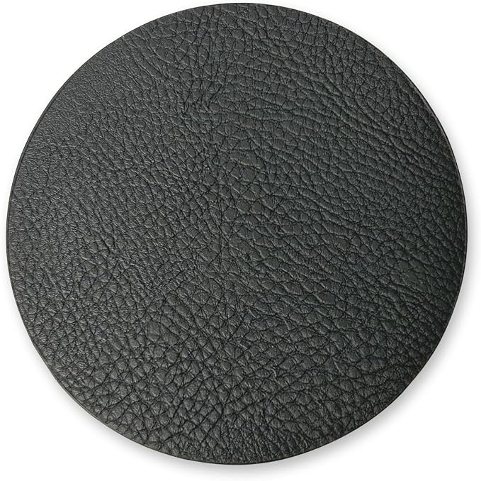 Set of 8 Morgan Faux Leather 4 Inch Round Coasters, Heat & Water Absorbent - Image 5