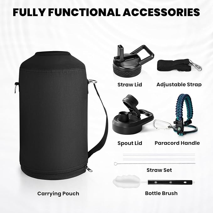 RAYMYLO One Gallon Water Bottle Insulated 128 oz, Stainless Steel | Triple - Image 7