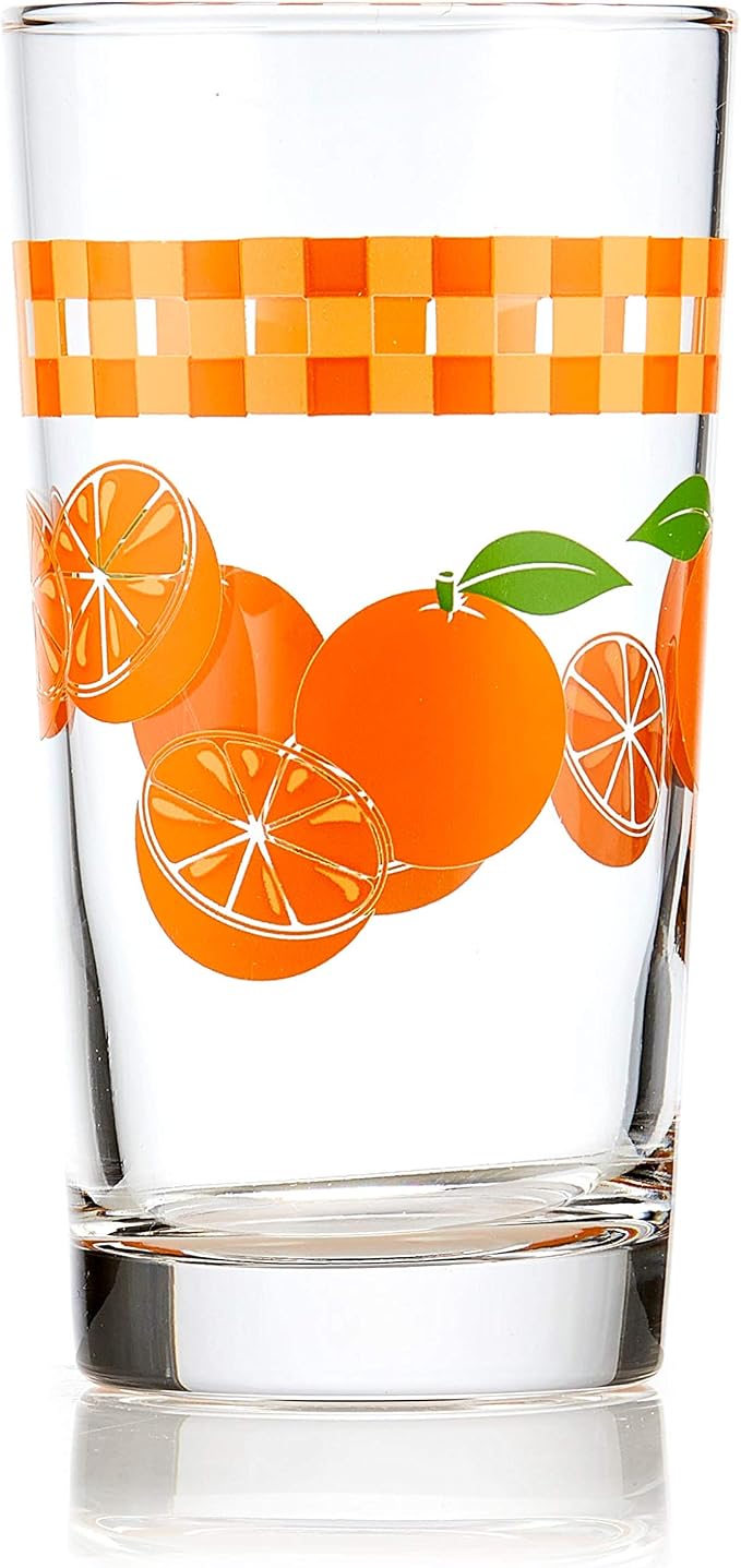 Libbey Vintage Juice Drinking Glasses Set of 4, Retro Fruit Design Glass Cups - Image 9