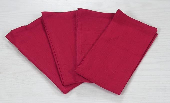 ACCENTHOME Accent Home 100% Cotton Napkins, Delicate Cloth Napkins for Dinners, Parties and Weddings,18 x 18 Inch Set of 12 - Red
