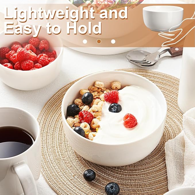Jassceram 30 oz Soup Bowls, 6 Inch, Oatmeal and Breakfast, - Image 8