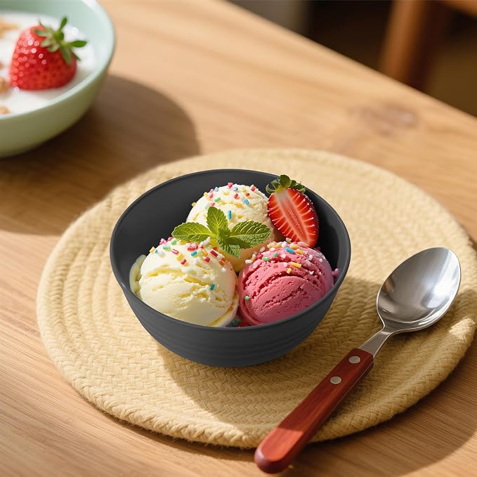 Handy Wheat Straw Bowls Set of 6, Unbreakable Ice-Cream Bowls Sets - Image 7