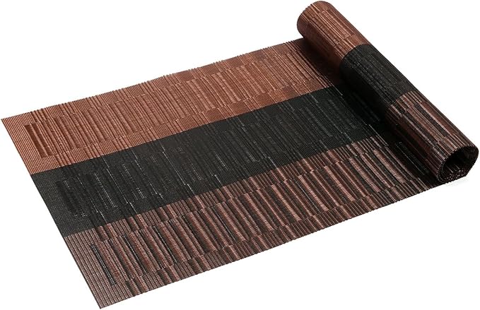 SHACOS Woven Vinyl Table Runners PVC Table Runners 12 x 90 inch Long Wipeable - Image 7