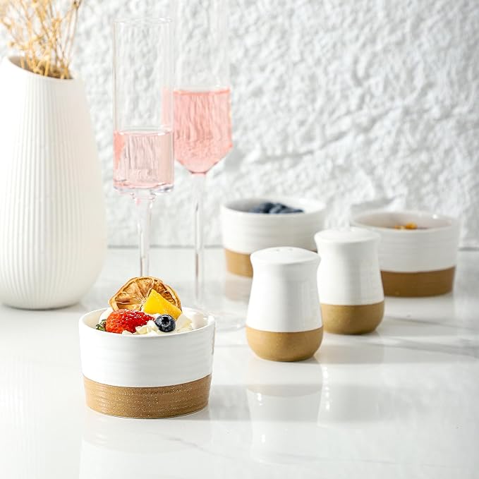 Ramekins 8 OZ for Creme Brulee Oven Safe, Ceramic Souffle Cups Set of 6 - Image 6