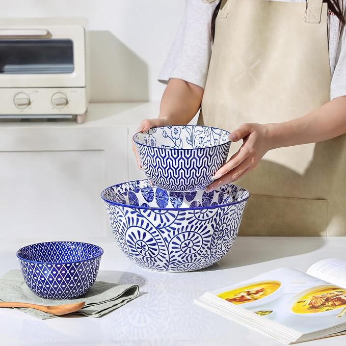 Selamica Ceramic Mixing Bowls, Nesting Bowls Set of 4 - Image 8