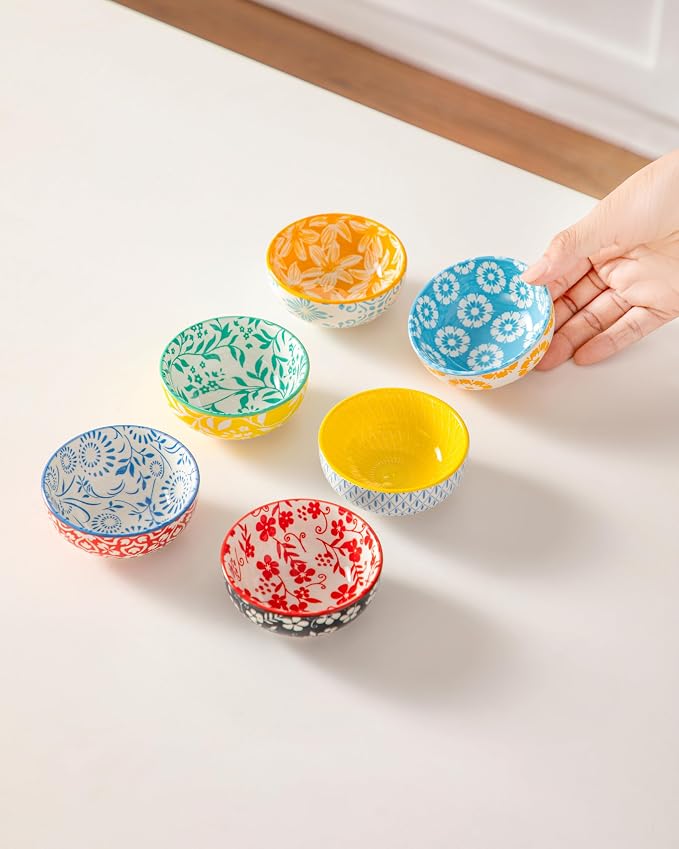 vancasso SELENE 2.7 Oz Ceramic Mini Dipping Bowls Set of 6, 3 Inch | - Image 9