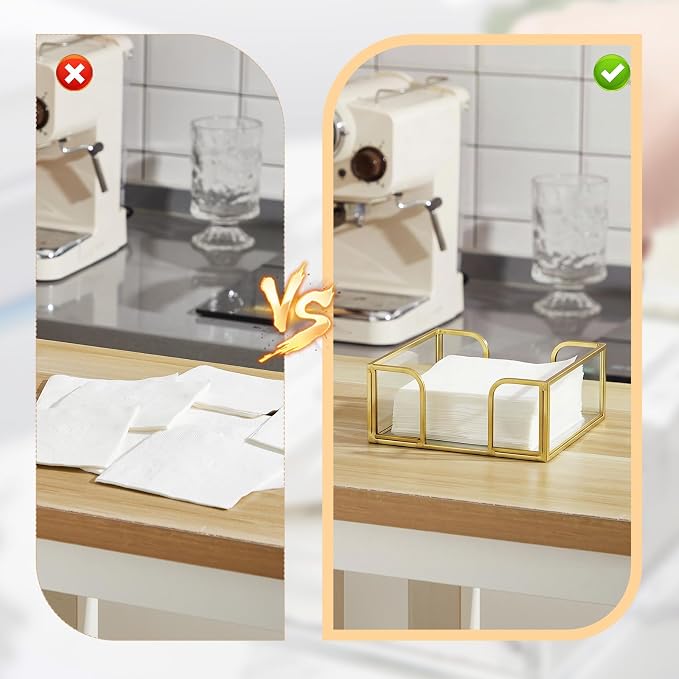LemonRoad 2 Pcs Square Gold Napkin Holder - Image 6