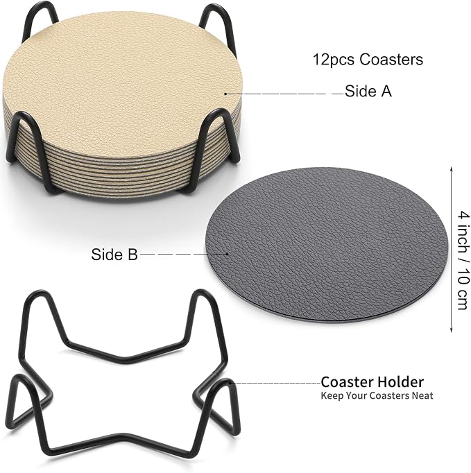 Faux Leather Drink Coasters - Image 6