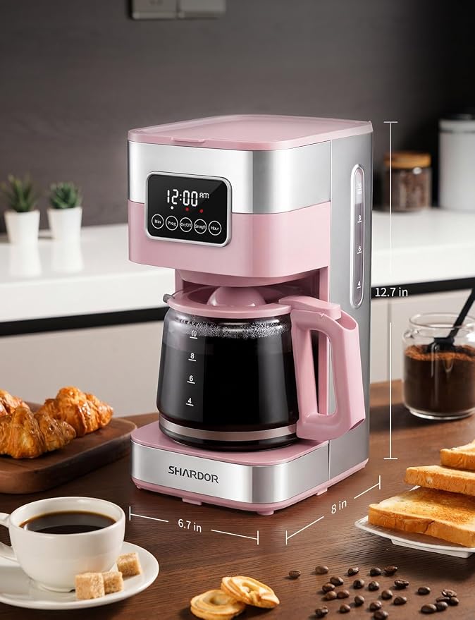 SHARDOR 10-Cup Programmable Coffee Maker, Regular & Strong Brew Drip Coffee - Image 8