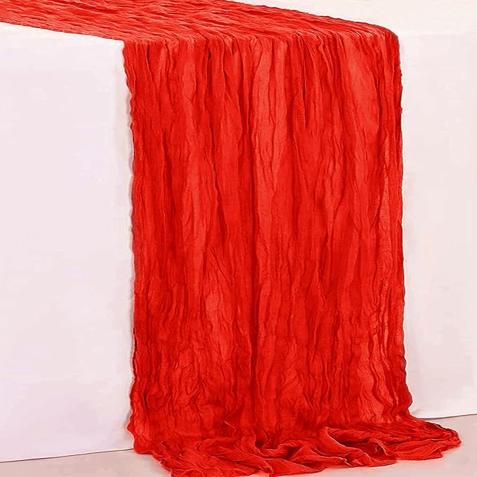 6 Pack Red Cheesecloth Table Runner 35x120 Inch 10Ft Rustic Gauze Cheese Cloth - Image 7