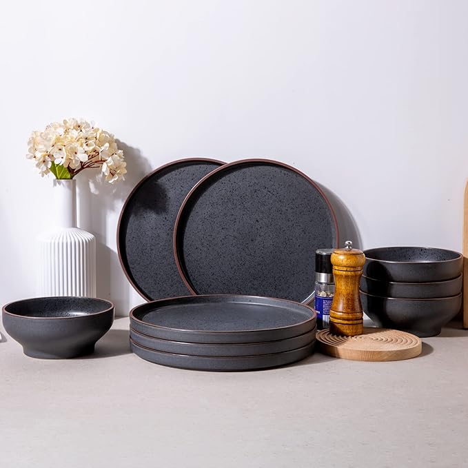 LERATIO Dinner Plates, Ceramic Dinner Plates Set of 6, 10.75 inch Large ceramic - Image 8