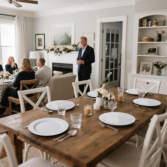 U-QE 60PCS White Plastic Plates - Image 8