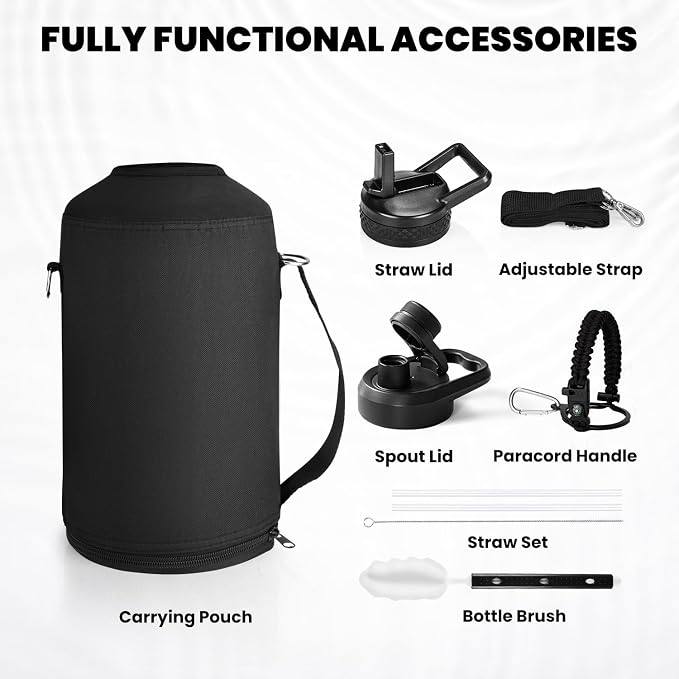 RAYMYLO One Gallon Water Bottle Insulated 128 oz, Stainless Steel | Triple - Image 8