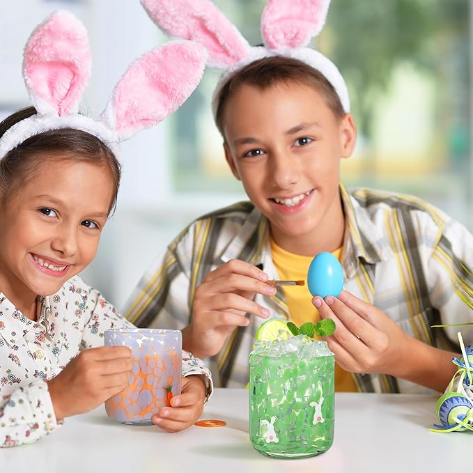 SiliFine 2 Pcs Easter Icon Juice Glasses - 14oz Rabbit Carrot Stemless Wine - Image 7