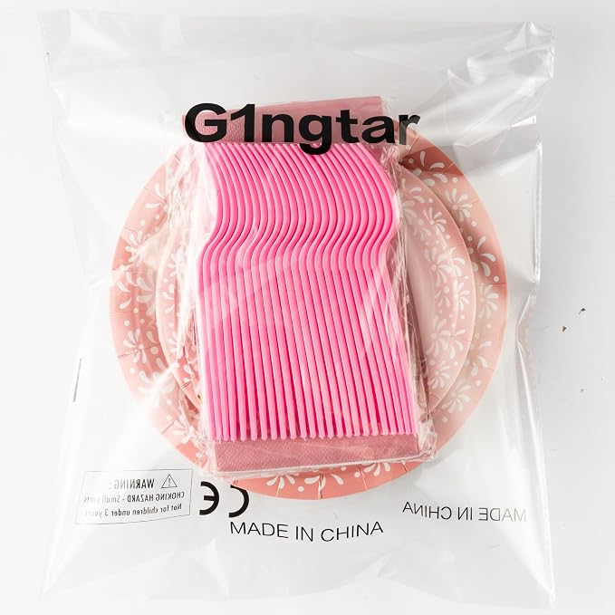 96Pcs Pink Platos De Barro Mexicanos Cielito Lindo Terracotta Clay Party Plates - Image 7