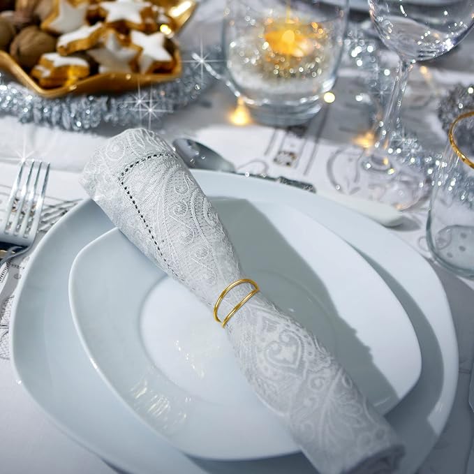 12 Pieces Gold Napkin Rings Metal Spiral Sliver Pink Napkin Rings Buckles - Image 7