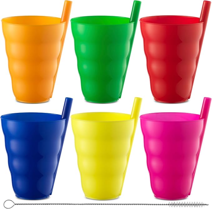 JoyServe 10 Oz Kids Cups with Built-In Straws BPA-Free Tumblers | Stackable - Image 9