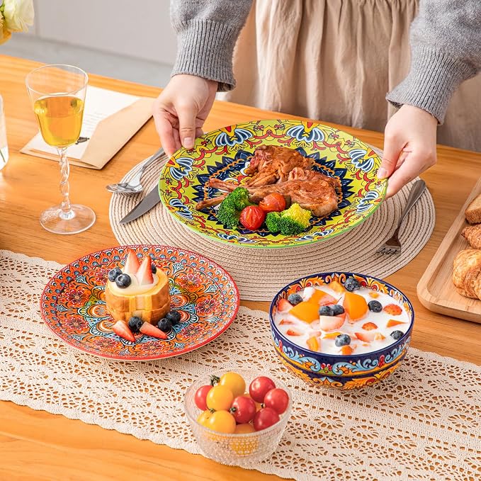 vancasso 18-Piece Dinnerware Sets, Ceramic Plates and Bowls Sets Service - Image 9