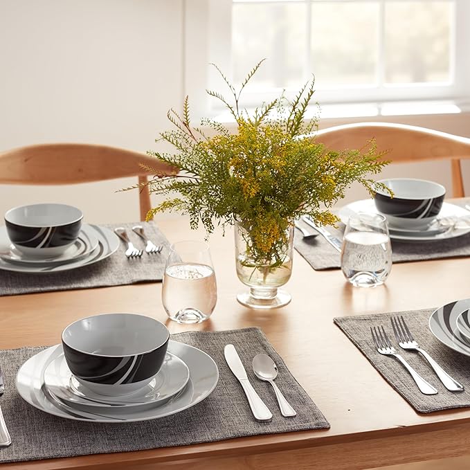 Amazon Basics 18-Piece Complete Kitchen Dinnerware Set, Microwave and - Image 8