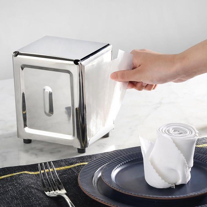 New Star Foodservice 24043 Stainless Steel Short Napkin Dispenser, 3.875 by - Image 6