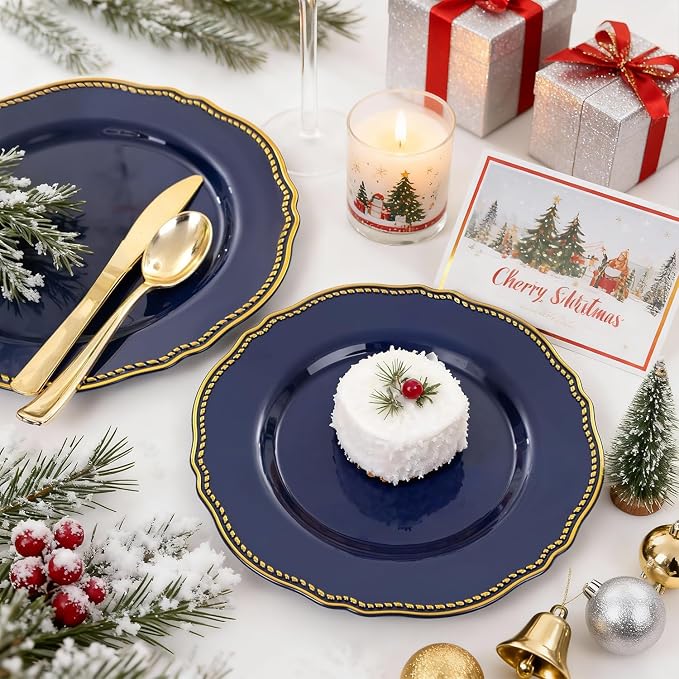 60pcs Blue Plastic Plates - Image 8