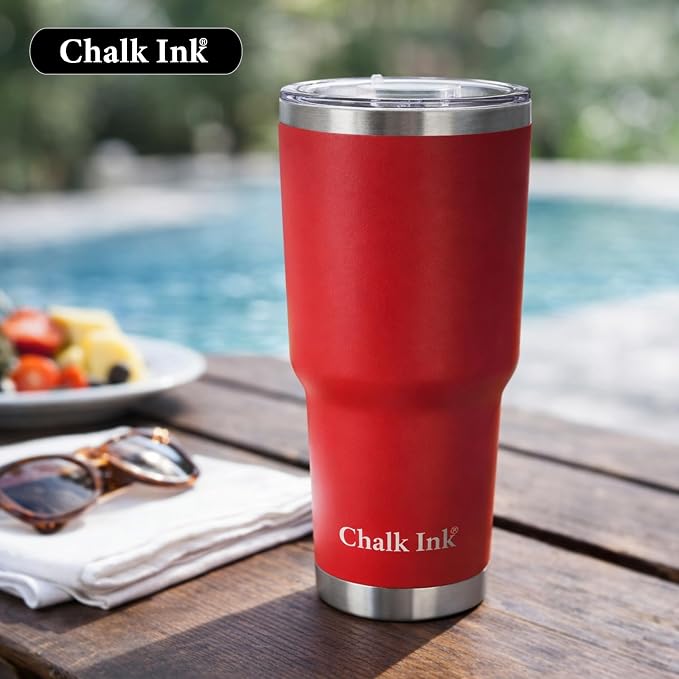 Chalk Ink 30 oz Stainless Steel Tumbler – Insulated Coffee Mug and Water Cup – - Image 4