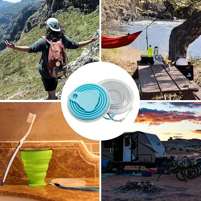 Litoexpe 2 Pack Silica gel Collapsible Travel Cup 270ml, Portable Folding - Image 7