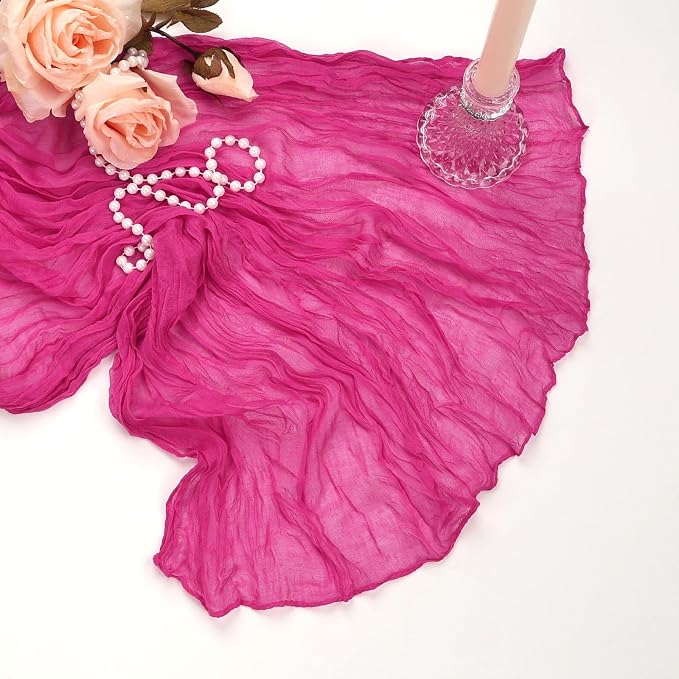12 Pack Hot Pink Table Runner Cheesecloth 10Ft Gauze Cheese Cloth Table Runner - Image 7