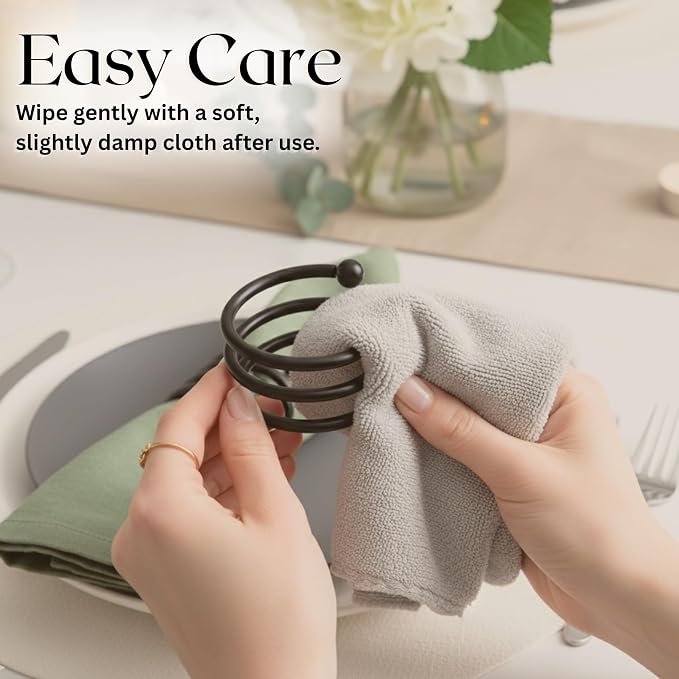 ALPHA Living HOME Metal Spiral Napkin Rings Set of 12 - Image 9