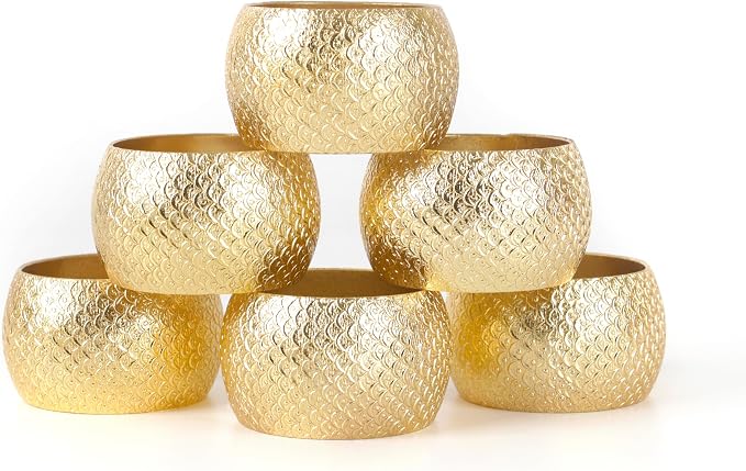 Napkin Rings Set of 12 Metal Napkin Holder Buckles Round Serveitte Rings - Image 9