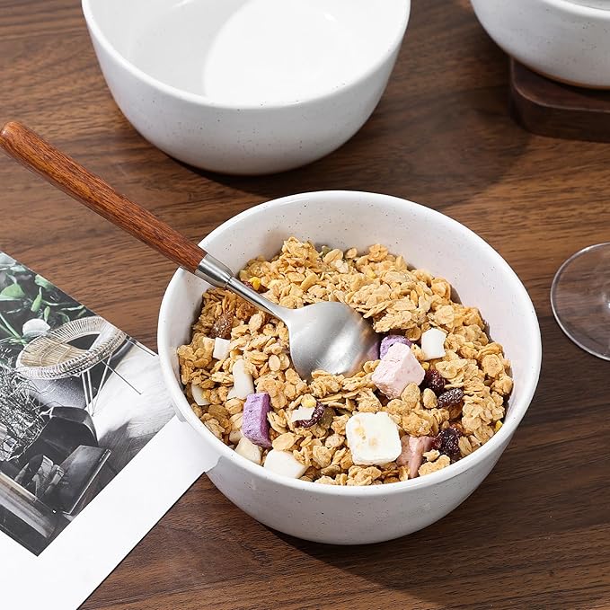 Cereal Bowls Set of 4, Ceramic Bowls - Image 9
