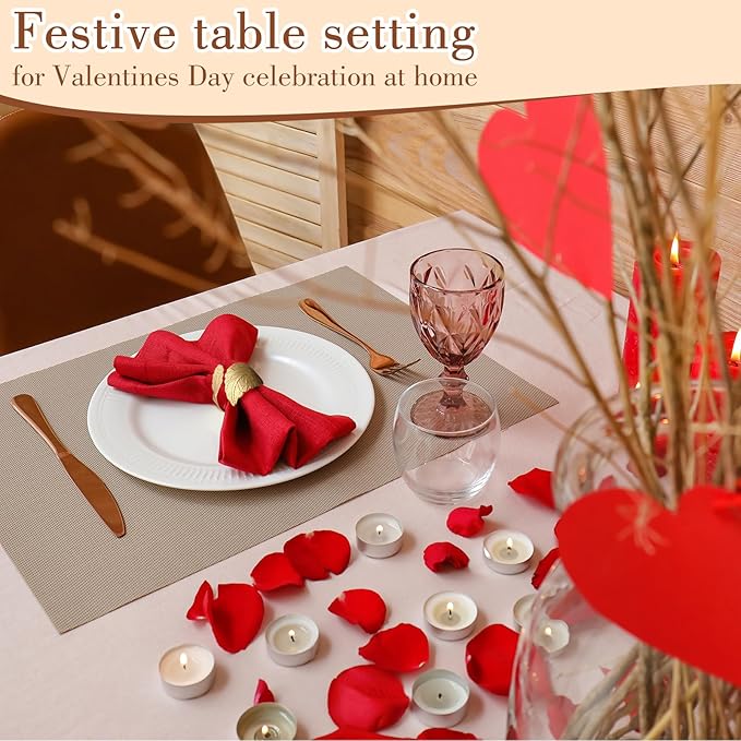 100 Pcs Gold Napkin Rings for Wedding Shiny Metal Napkin Holder Study Leaf - Image 6