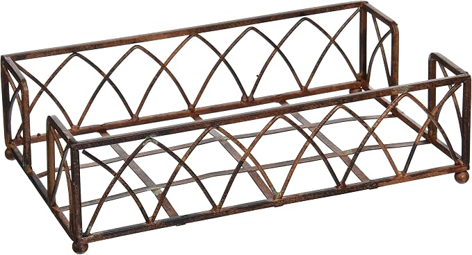 Boston International Arch Design Guest Towel Napkin Holder Caddy, Aged Chestnut by BostonInternational