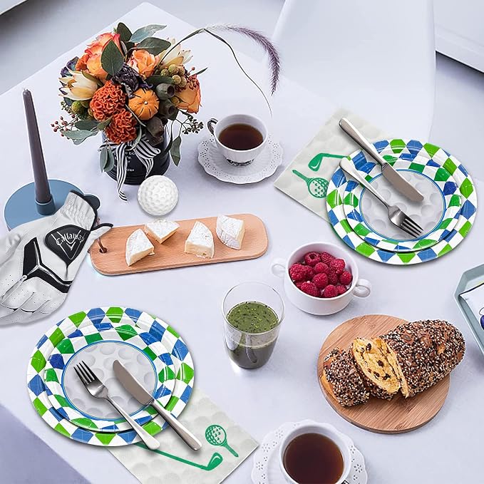 180Pcs Golf Party Supplies Paper Plates and Napkins Serve 60 | Disposable - Image 9