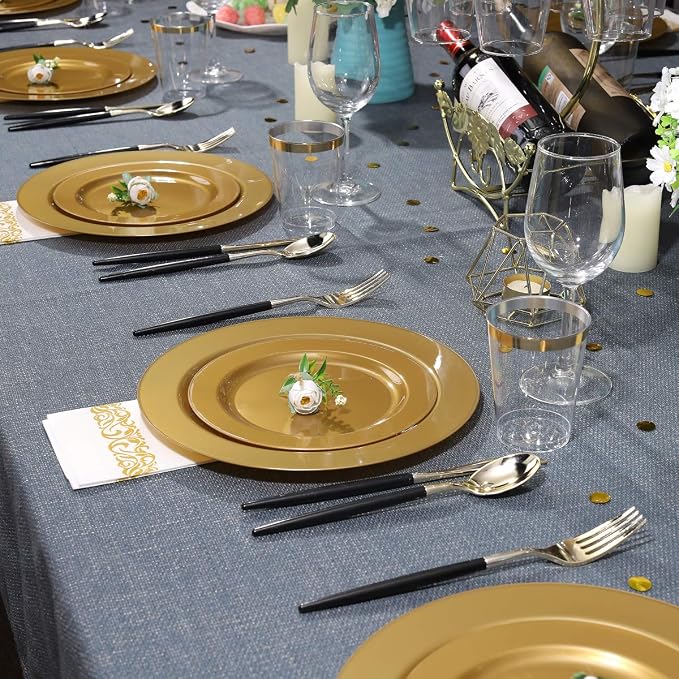 102 Pieces Solid Gold Disposable Plates - Image 7