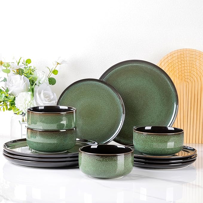 LERATIO Ceramic Plates Set of 6, 8.5 Inch Reactive Glaze Light Weight Porcelain - Image 8