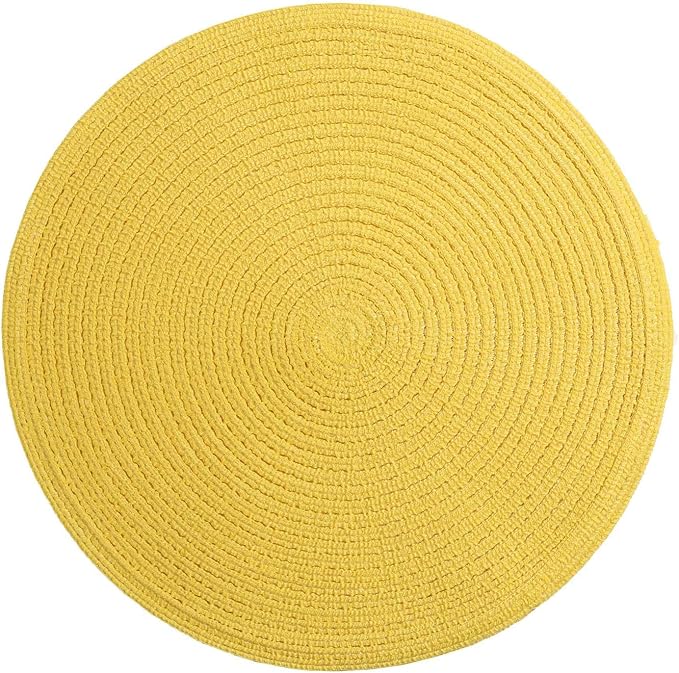 SHACOS Round Braided Placemats Set of 6 Kitchen Place Mats 15 inch Round Table - Image 8